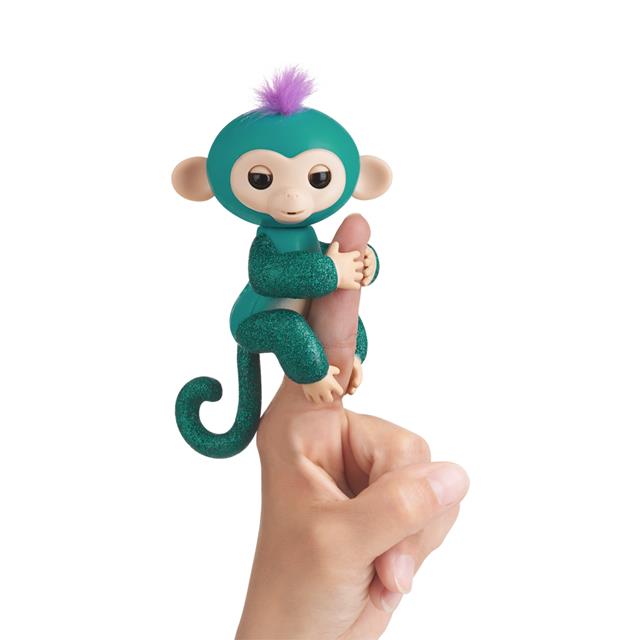 Fingerlings Quincy the Teal Glitter Baby Monkey