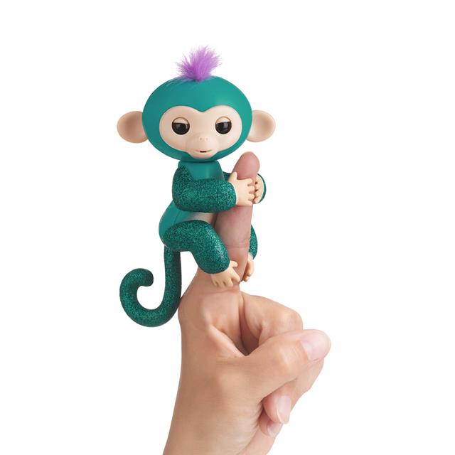 Fingerlings Quincy the Teal Glitter Baby Monkey