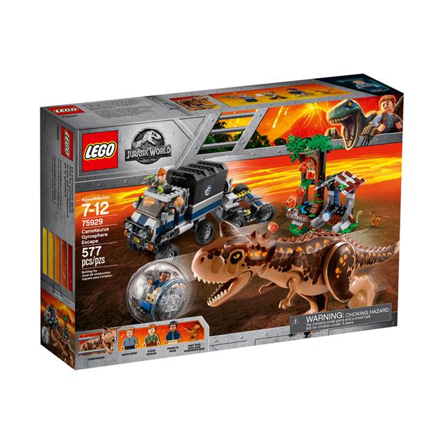 lego jurassic world carnotaurus gyrosphere escape set