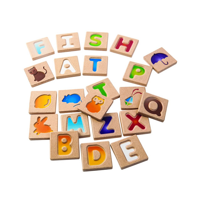 Plan Toys Wooden Alphabet A-Z Tiles