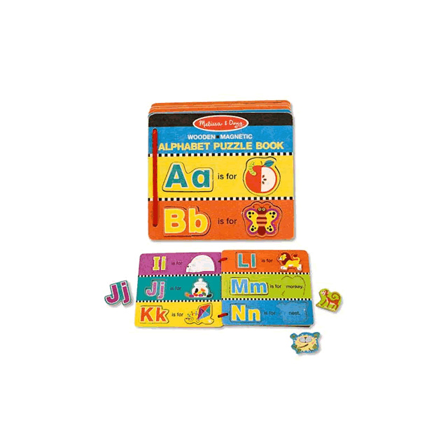 Melissa & Doug Wooden Magnetic Alphabet Puzzle Book